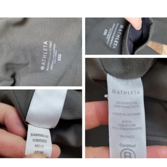 Athleta Women Inclination Moto Tight Powervita high rise grey green legging XXS - Picture 5 of 11